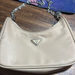 Prada Tan Shoulder Bag with Minimalist Design